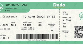 Dodo Airlines Flugticket Animal Crossing New Horizons Willkommen Im Ac Cafe