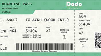 Dodo Airlines Flugticket Animal Crossing New Horizons Willkommen Im Ac Cafe